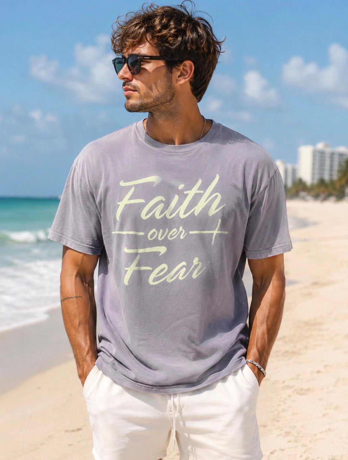 Viral Faith Over Fear Tik-Tok Trending T-SHIRT.