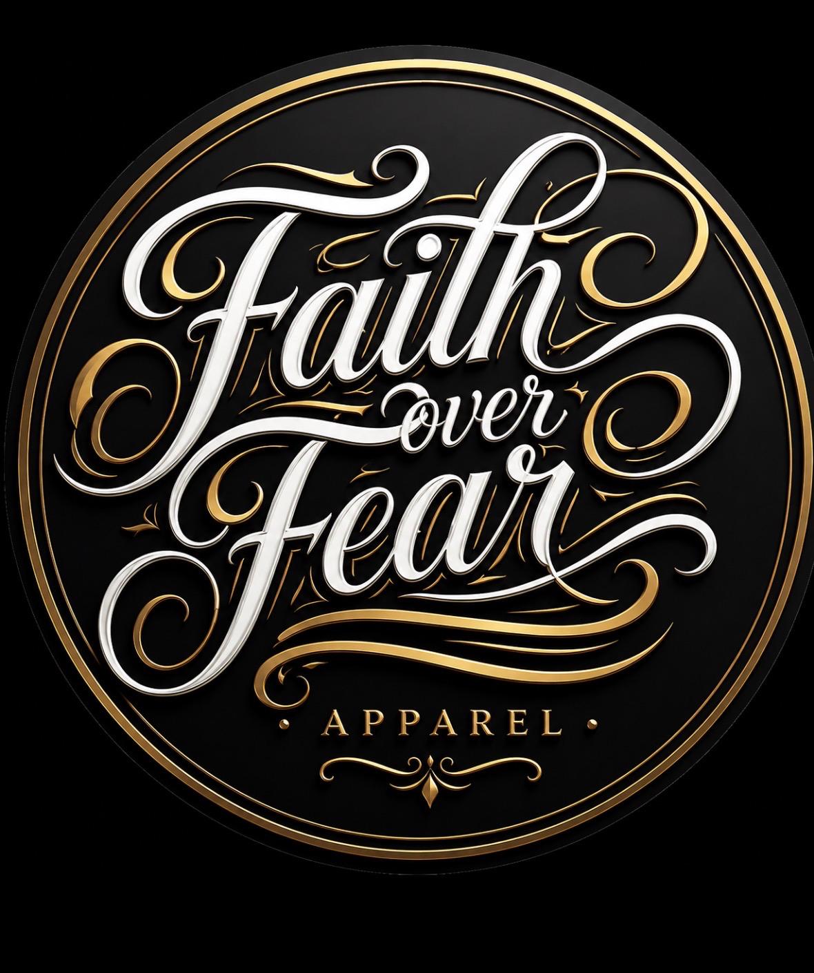 Black & Gold Faith Over Fear Luxury Limited Edition Sticker