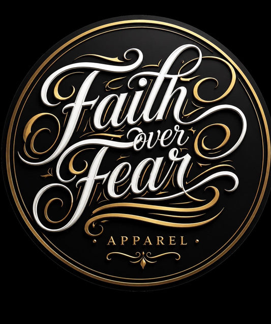 Black & Gold Faith Over Fear Luxury Limited Edition Sticker